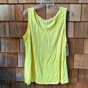 NWT Eileen Fisher Citron U-Neck Sleeveless Long Line Linen Tank Top - Women's 1X
